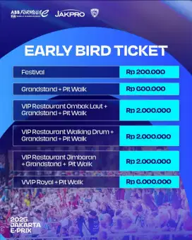 Tiket Formula e Jakarta E- Prix 2025 Grandstand 2D + Pitwalk