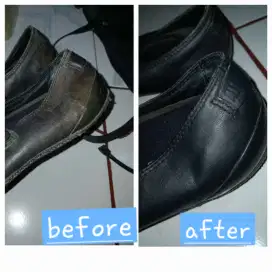 Recolour sepatu tas kulit kanvas