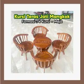 Kursi Teras Jati Mangkok 4 Kursi + Meja