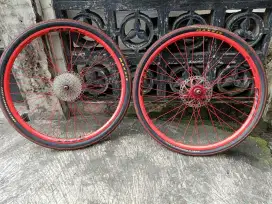 Wheelset Alexrims + Novatec aluminium alloy  cocok untuk MTB hybrid