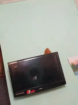 Tv Sharp rusak masih nyala layar penyok bergaris