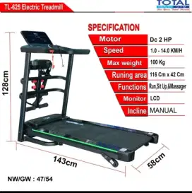 Treadmill elektrik manual incline