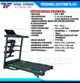 Treadmill elektrik tl 625