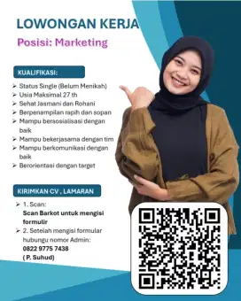 Dibutuhkan untuk Marketing Segera