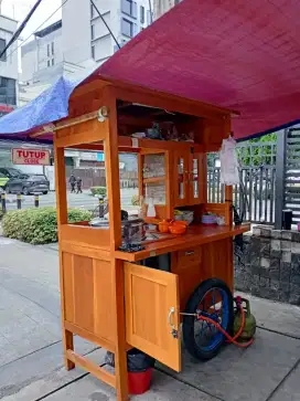 Dijual Gerobak Bakso Baru Pakai 1 Bulan Bonus Terpal 3m