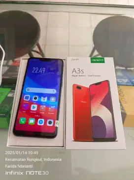 Oppo A3s 6/128gb bekas fullset normal bisa TT