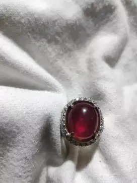 cincin batu permara Ruby kristal natural