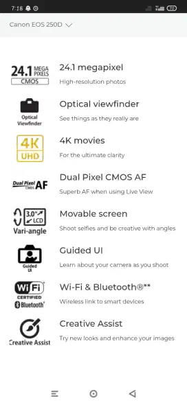 CANON 250D (ISI PAKETAN)