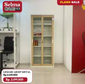 Lemari arsip bahan besi pintu geser