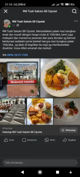 D butuhkan tkg masak dan pelayan wanita utk d rmh mkn padang