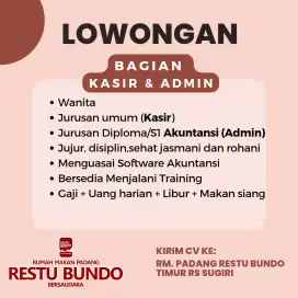 Loker Admin dan Kasir