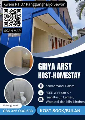 KOST 800RIBU/BULAN KM DALAM + ISIAN FREE WIFI DAN AIR