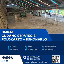 Dijual Gudang Industri di Polokarto,Sukoharjo,Lokasi Strategis 1,5 Ha