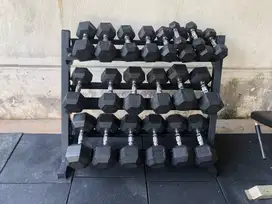 Full Set Hex Dumbell + Rak