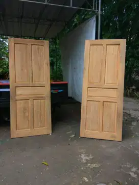 Pintu kamar kayu jati model block