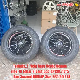 Terlaris..! Ready 1 Set Velg dan ban. Velg baru Verde Venom ring 18