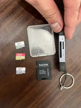 Micro sd sandisk 32 & 128 gb (2pcs) include adaptor usb type c