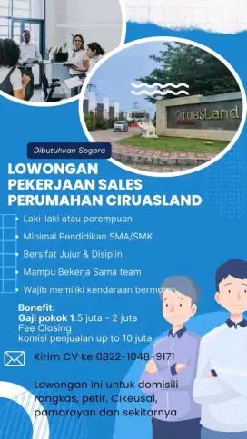 Dicari sales berpengalaman