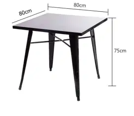 New Meja Cafe Full Besi ukuran 80 cm persegi, warna hitam