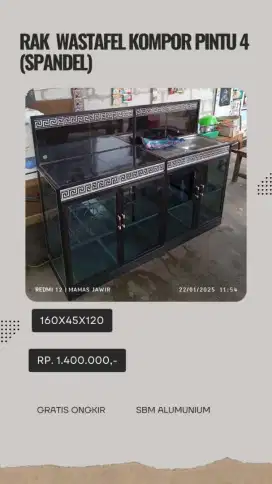 Rak kompor wastafel rak piring p4 spandel freeongkir