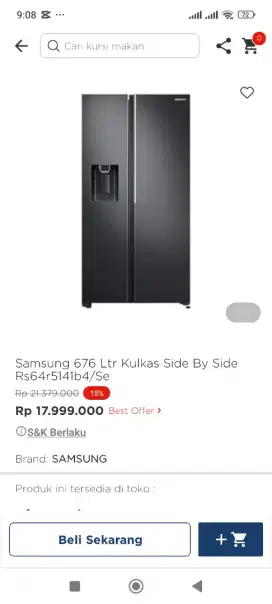 Promo Samsung 676ltr Kulkas Side By Side Rs64r