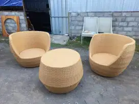 Set Meja Kursi Tamu Rotan sisa Export
