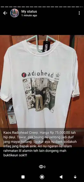 Kaos RadioHead Putih