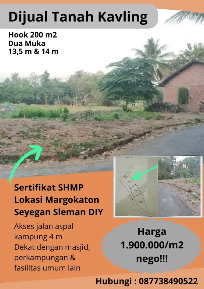 Promo Khusus Ramadhan Tnh kavling 2 muka di Margokaton Seyegan Sleman