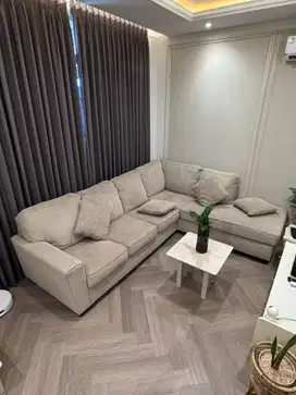 Sofa Informa Ashley Calicho Sofa Sudut Kain Kanan 91277 - Light Brown