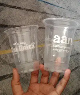 Cup plastik pp pet inject untuk usaha minuman kopi jus es teh dll