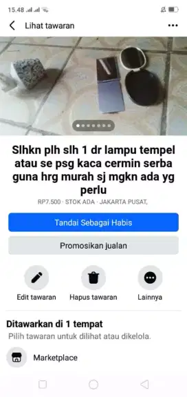 Slhkn plh slh 1 dr lampu tempel atau sblh nya hrg murah sj cpt dpt yah