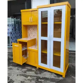 LEMARI SAYUR 4 PINTU / RAK MAKANAN / LEMARI DAPUR / RAK PIRING MODERN