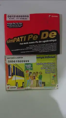 SIMPATI + INDOSAT IM3, SEPASANG NOMOR CANTIK FULL KEMBAR. 888 999