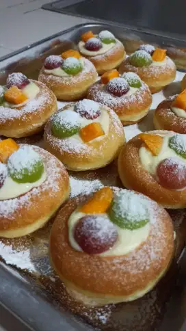 Donat buah vla vanila