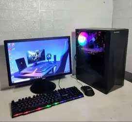 PC set Grafis Murah i5 4590 RAM 16 SSD 128 HDD 500 R7 240 4GB LED 19in
