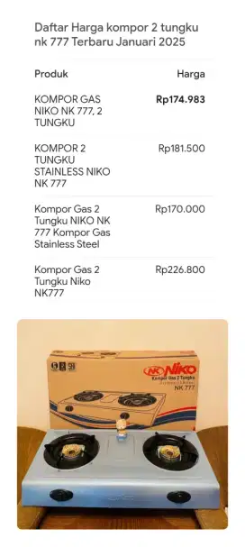 KOMPOR 2 TUNGKU MURAH