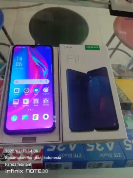 Oppo F11 6/128gb bekas fullset normal bisa TT