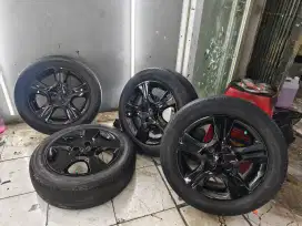 Jual velg ring 15 bekas honda jazz kondisi bagus repaint hitam