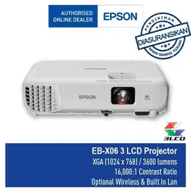 Epson EB-X06 XGA 3LCD Projector Garansi Resmi