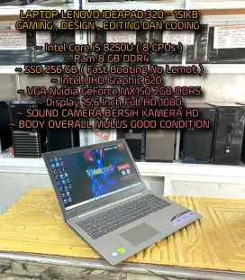 LENOVO IDEAPAD DOUBLE VGA DDR5 INTEL CORE i5 8TH
LAPOP DESIGN EDITING