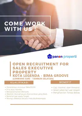 Lowongan kerja in house MARKETING & SALES Properti Kota Legenda Bekasi