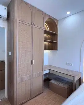 Lemari kombinasi rotan cakep