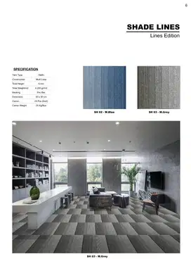Karpet Tile by KING Shade Lines / Karpet Kantor / Karpet Garis | Uk. 5