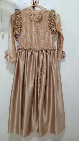 Longdress anak cream coklat