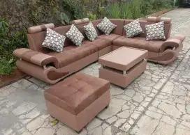 Sofa engkel satu cokelat