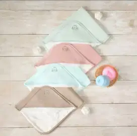 Bamboo n Bub Baby Plush Blanket with Hat Blue