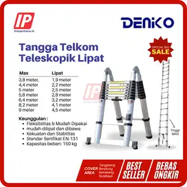 Tangga Telescopic Lipat 3,8 - 9 Mater Denko Teleskopik Multipurpose La