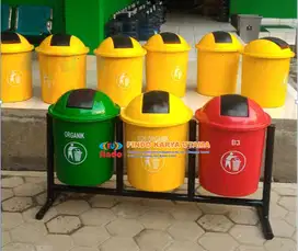Tempat Sampah Bulat Tiga Pilah 524 / Tempat Sampah