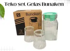 TEKO SET BUNAKEN / PITCHER kimglass set / Teko gelas kaca set