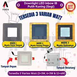 LED Downlight IB Inbow Putih Kuning (Segi) - 12+4W